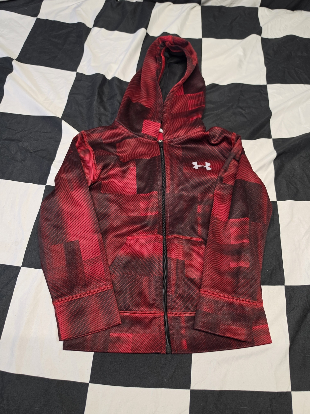 Under Armour Red and Black Zip Hoodie